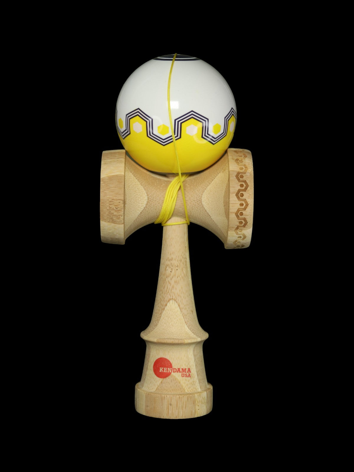 けん玉 KENDAMA USA Kaizen Kendama ルナ シェイプ Kaizen Natural - Luna Shape - Birch with Silk Painted Tama